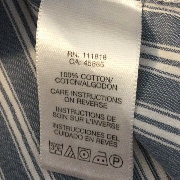 M MICHAEL Michael Kors button down pinstriped blue shirt - Picture 14 of 15